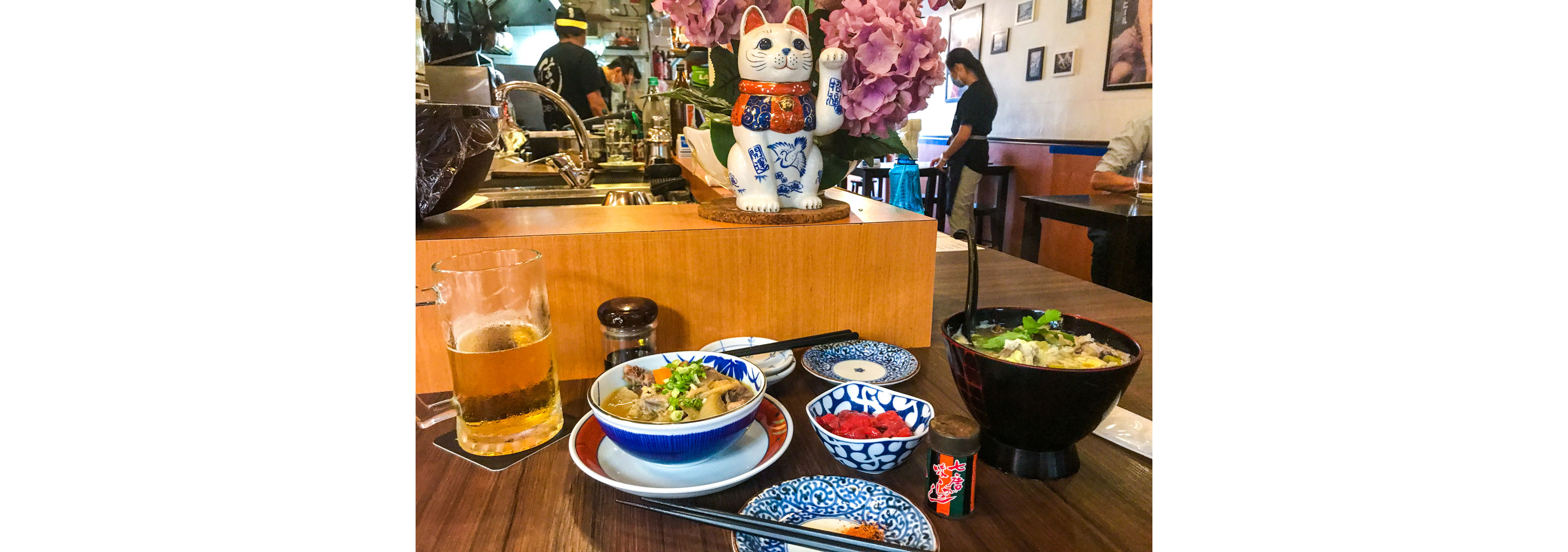 Nobu-ya's decor and dishes.