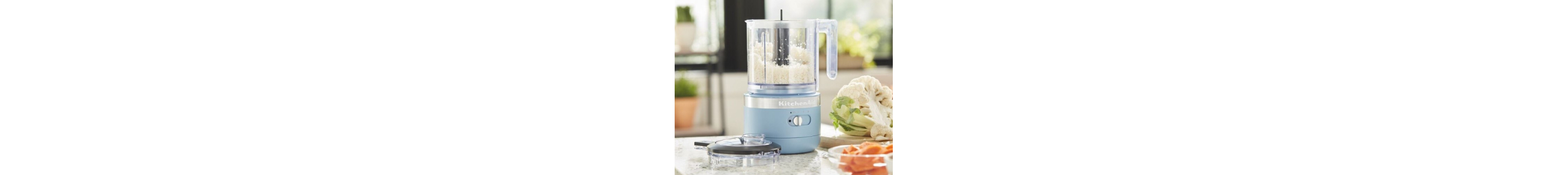 A teal KitchenAid® food processor.