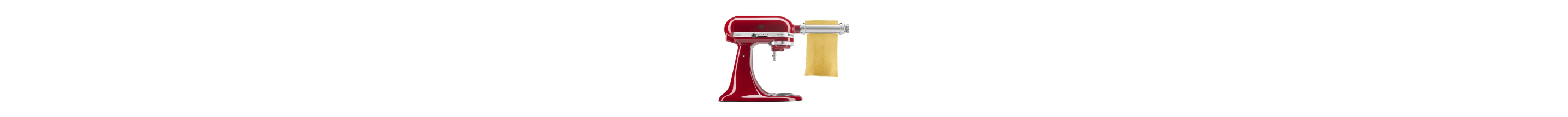 KitchenAid® stand mixer with pasta cutter attachment.