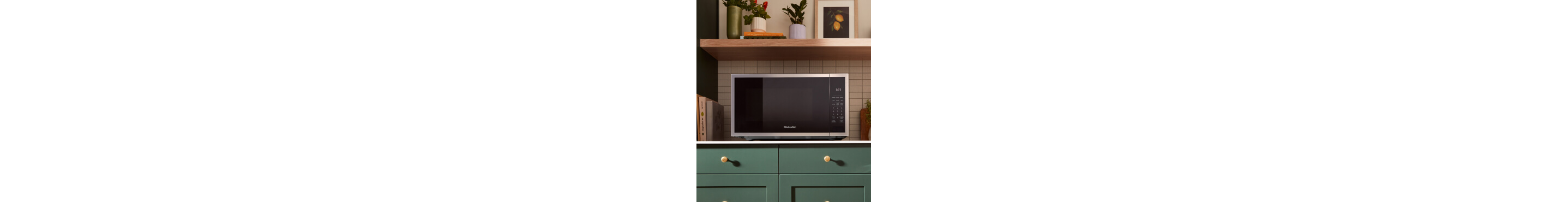 Countertop microwave in a modern kitchen