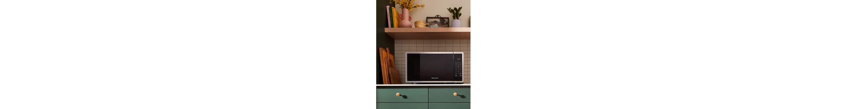Countertop microwave in a modern kitchen