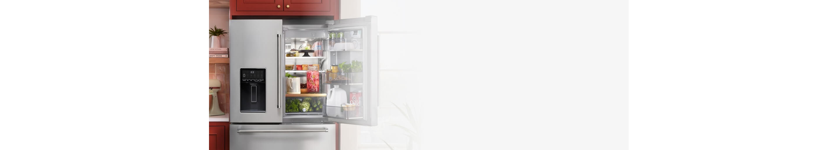 Open French door refrigerator