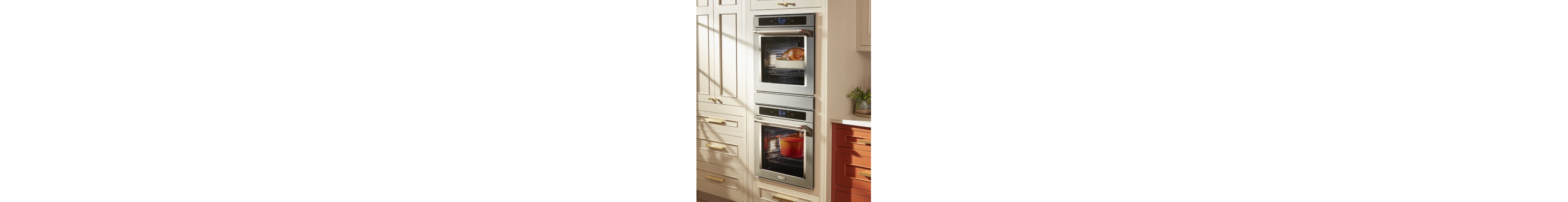 A KitchenAid® double wall oven in a kitchen