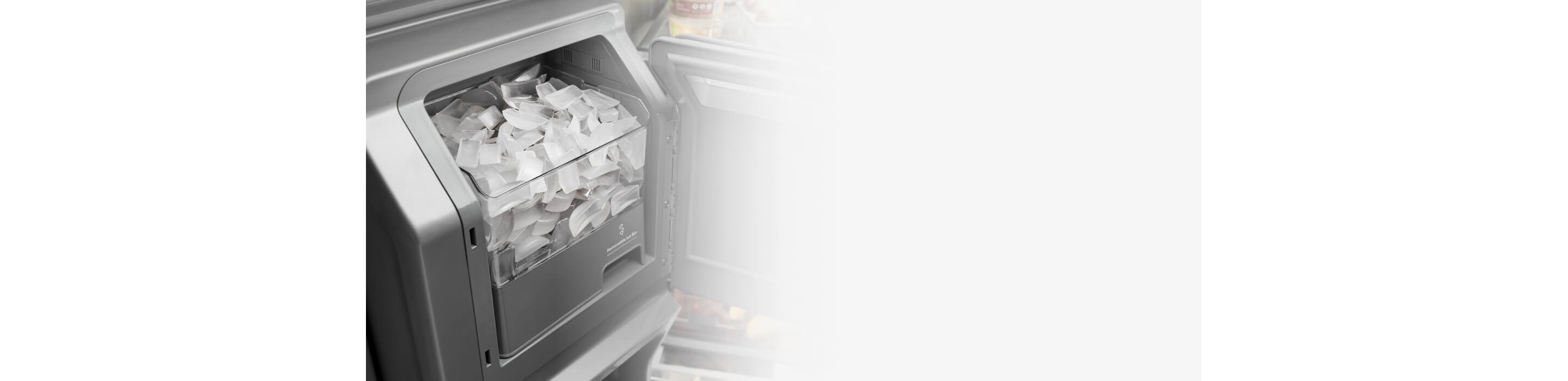 Refrigerator ice maker filled with ice