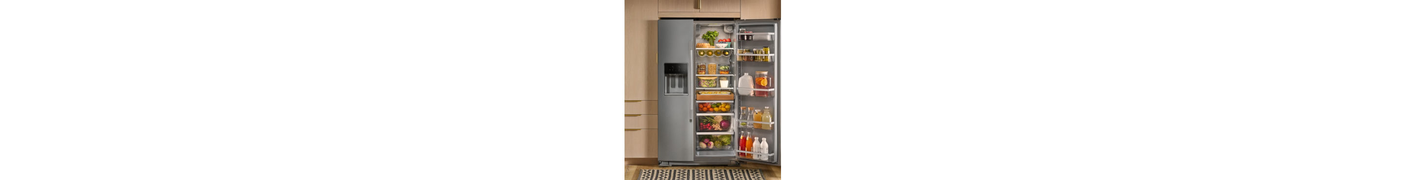 An opened refrigerator with fruits and vegetables stocked inside