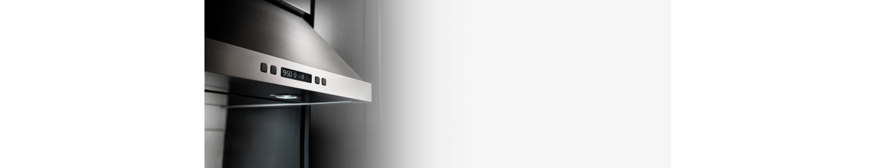 Under-cabinet range hood in a modern kitchen