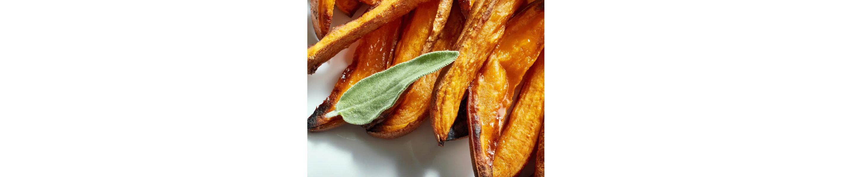 Sweet potato wedges with fresh sage