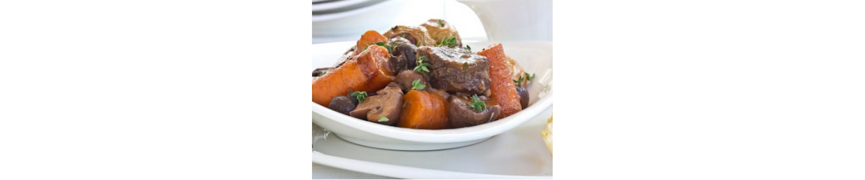 Boeuf Bourguignon with potatoes and carrots