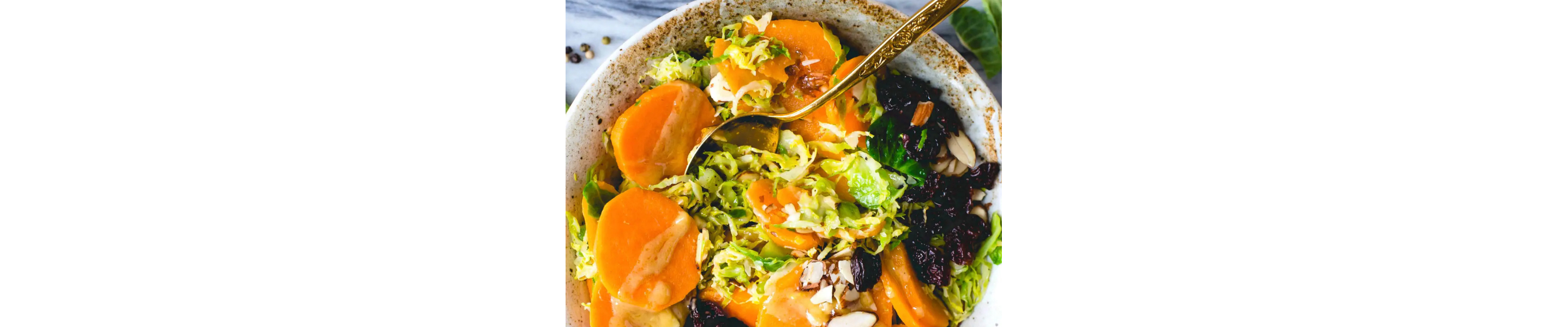 Sweet potato and brussels sprout salad
