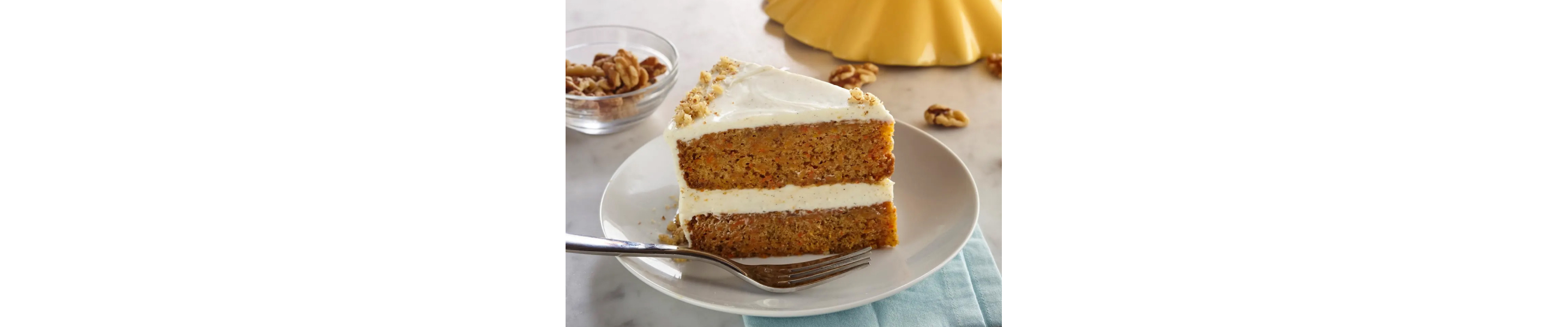 Slice of sweet potato cake on white plate