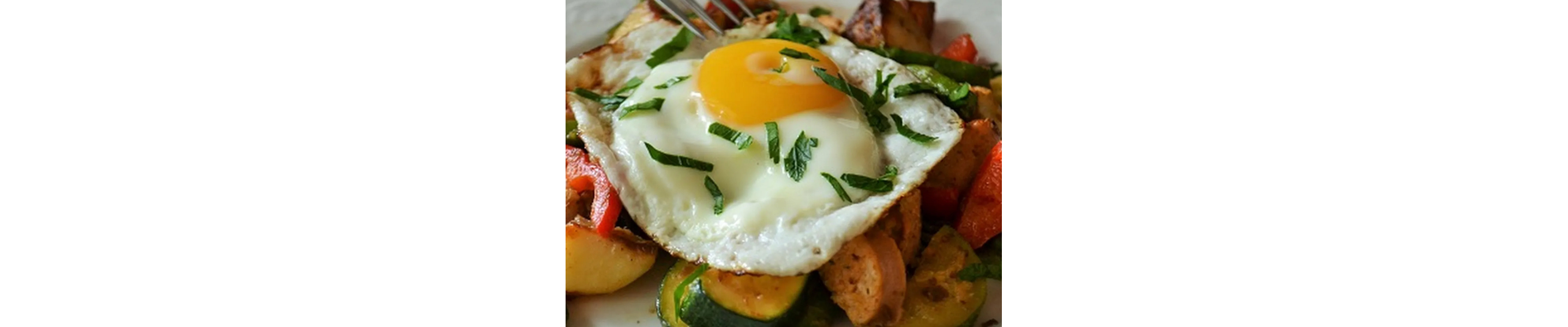Veggie hash with sunny side up egg 