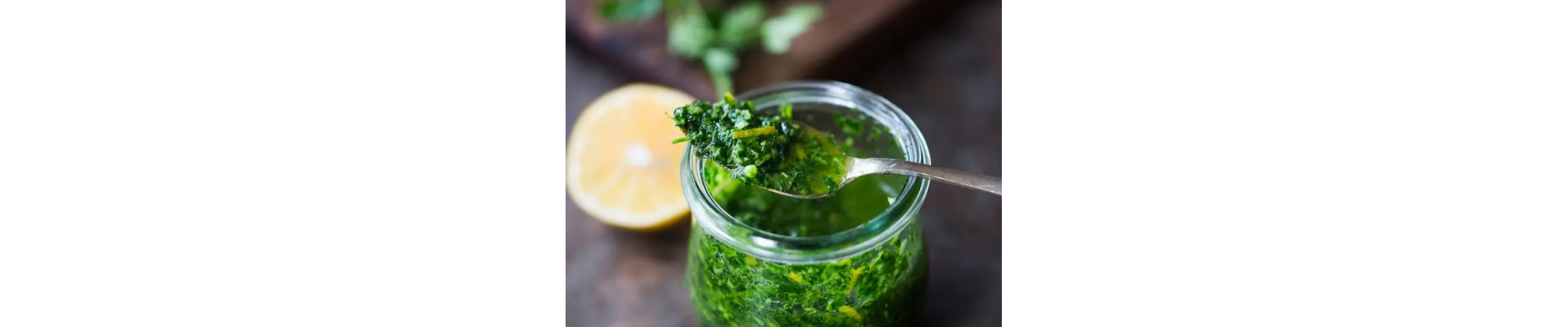 Lemon peels within gremolata.