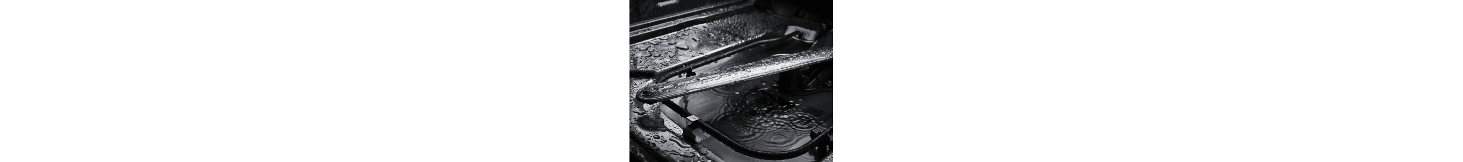 Bottom steel interior of a dishwasher