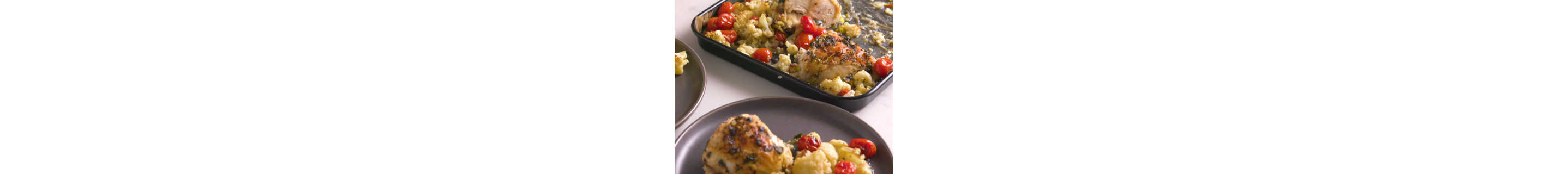Baked chicken thighs in a dish