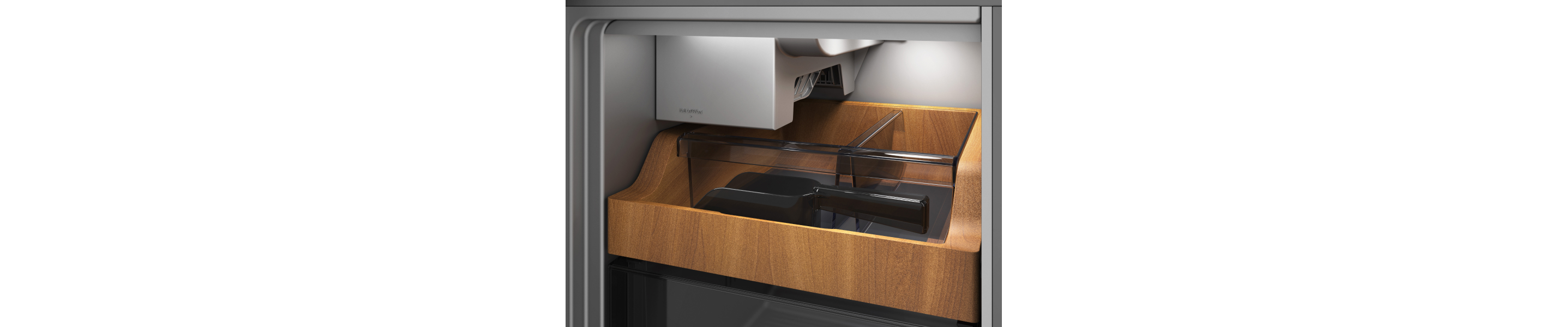 A closeup of an interior shelf of a KitchenAid® refrigerator.