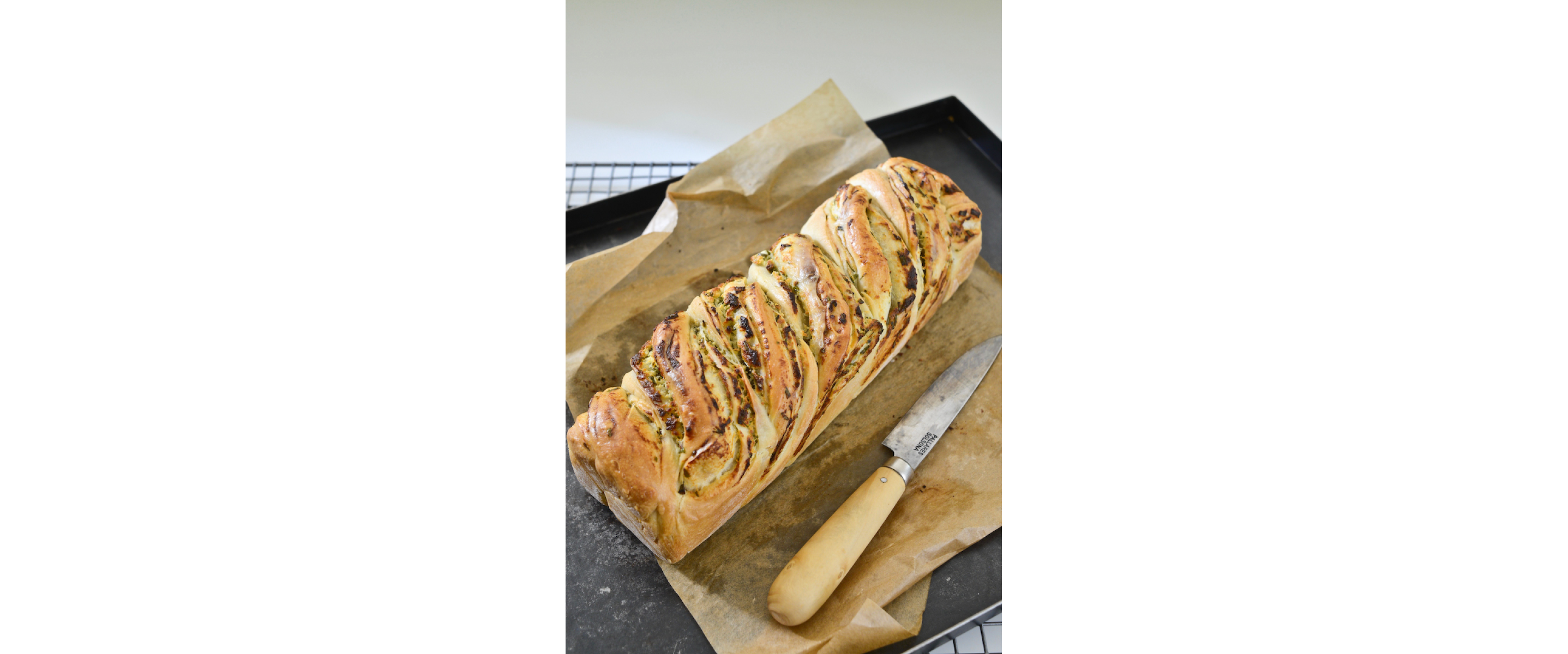 Golden freshly baked babka