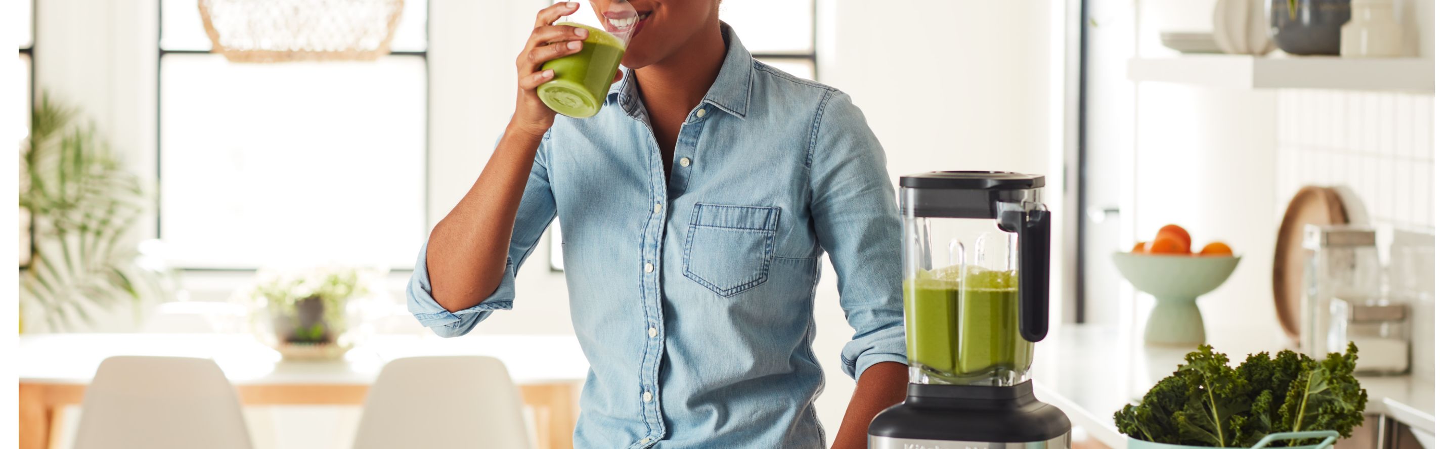 Green Juice in a Blender - Just a Taste