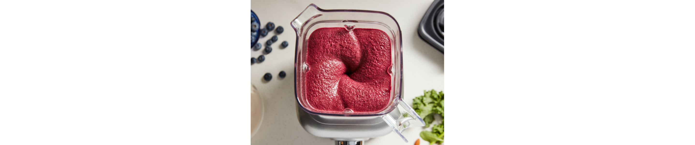Overhead view of a blended shake