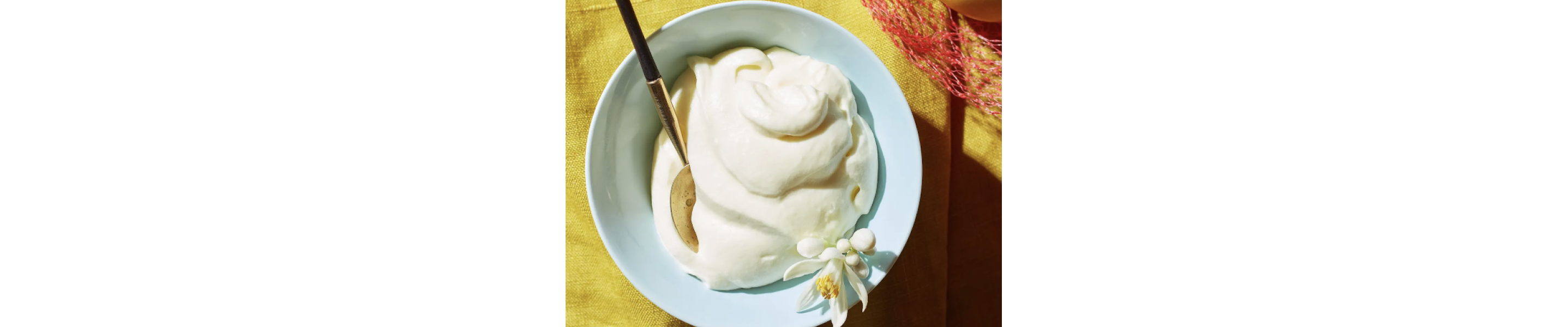  A bowl of  lemon mousse.