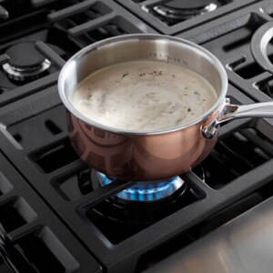 Rice pudding thickening on a burner