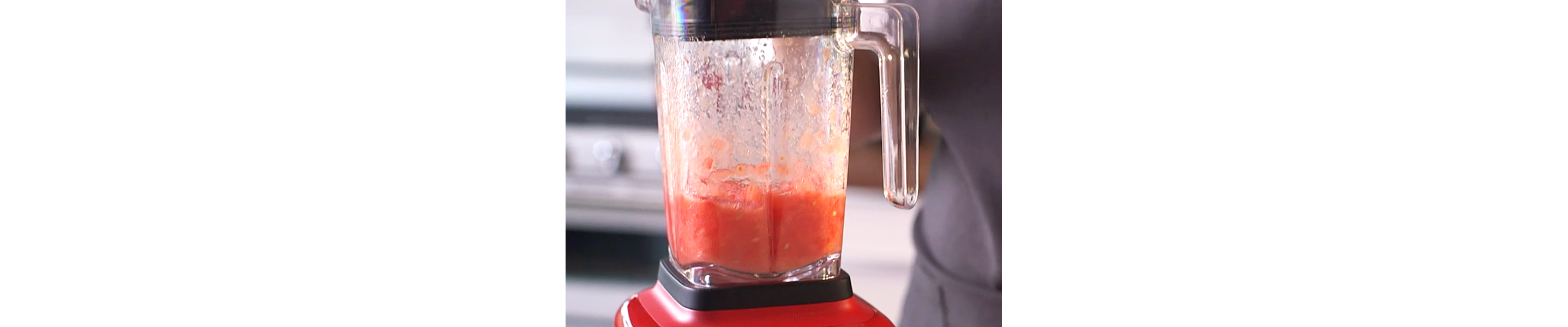 A mixture of blended ingredients in a blender