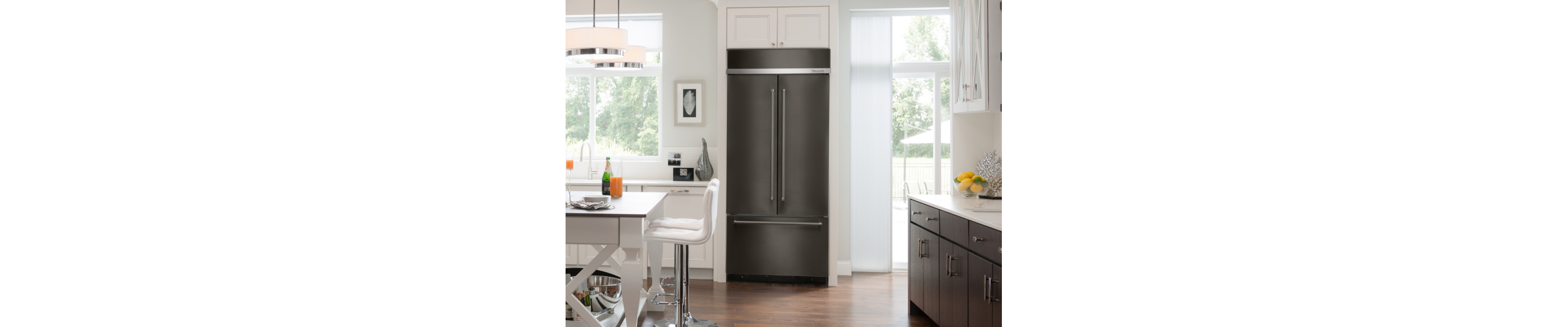 Black French door KitchenAid® refrigerator 