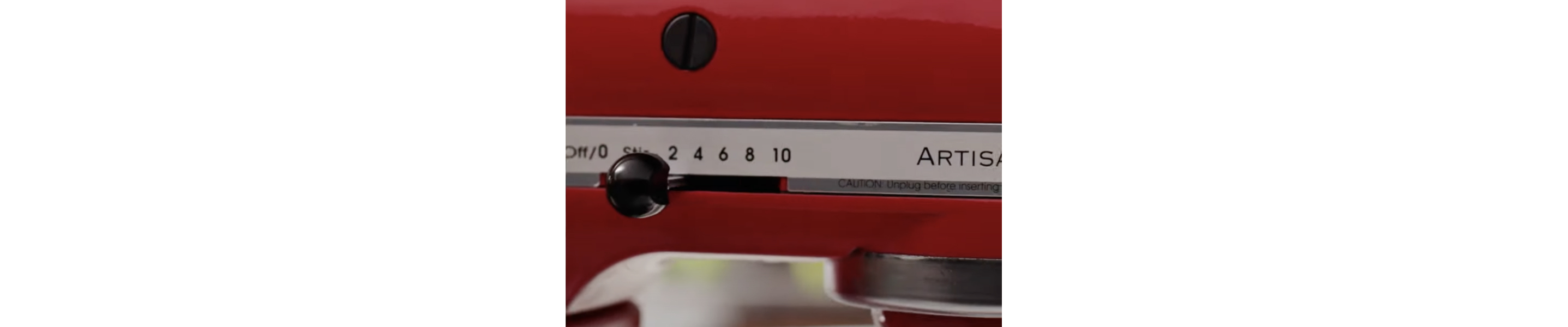 Close up image of the speed settings on a KitchenAid® stand mixer