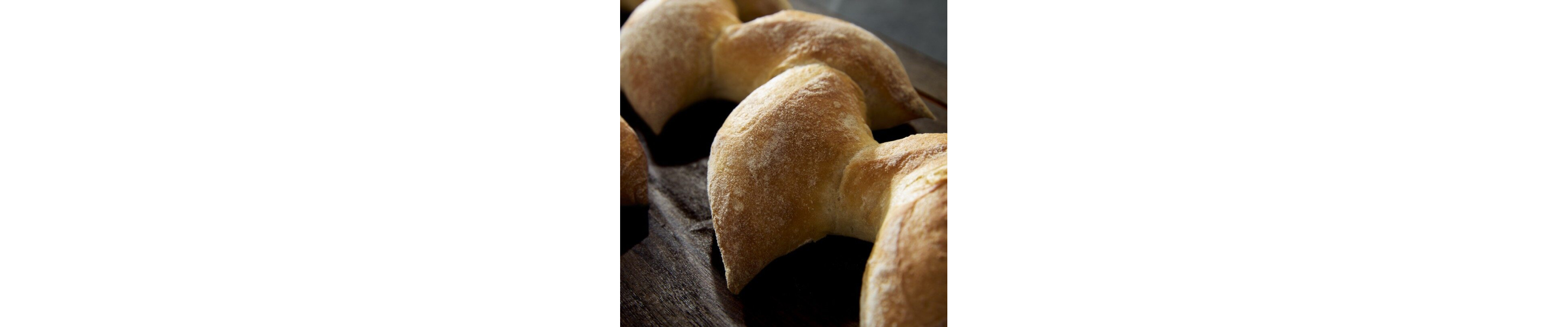 Close-up of baked bread with golden crust