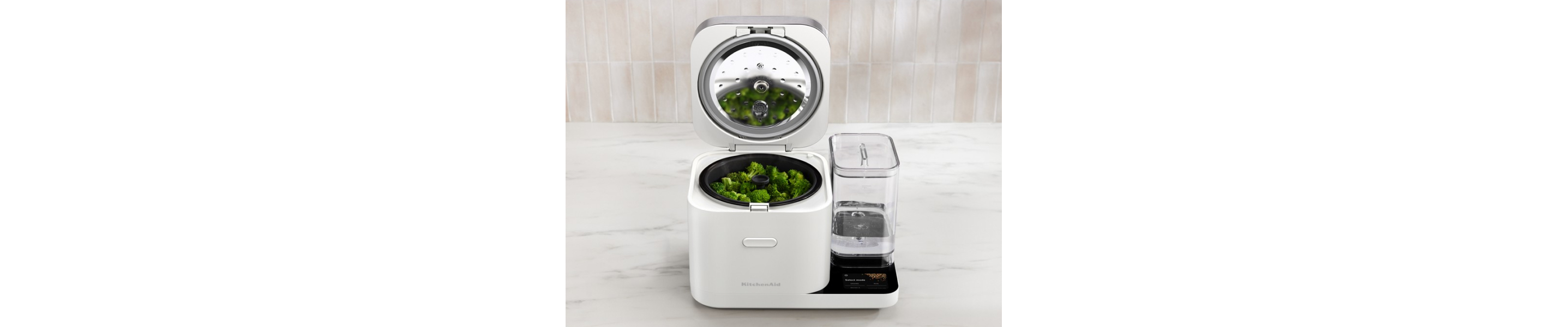 A countertop steamer