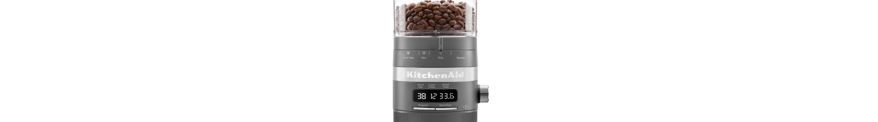 Burr coffee grinder settings panel