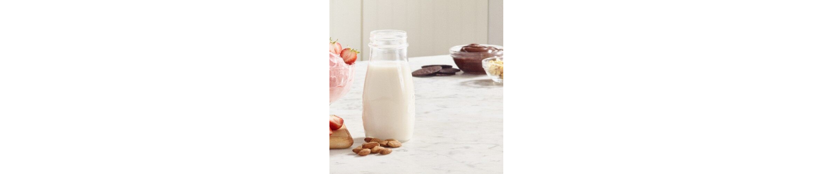 Glass bottle of milk