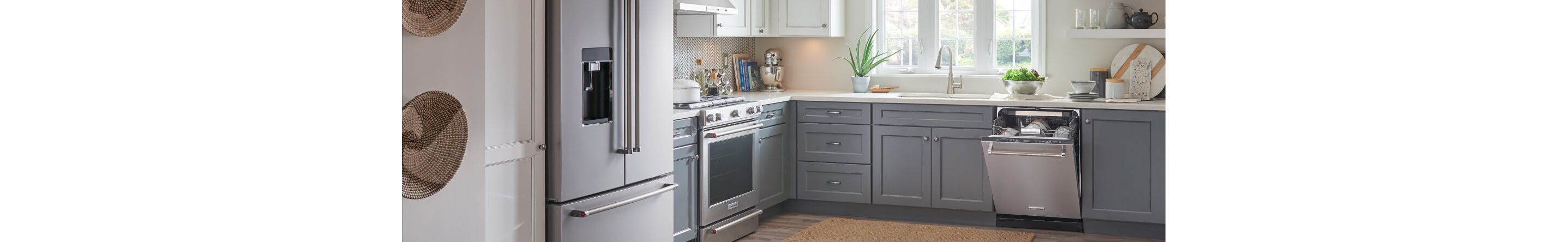 A bright kitchen with stainless steel appliances