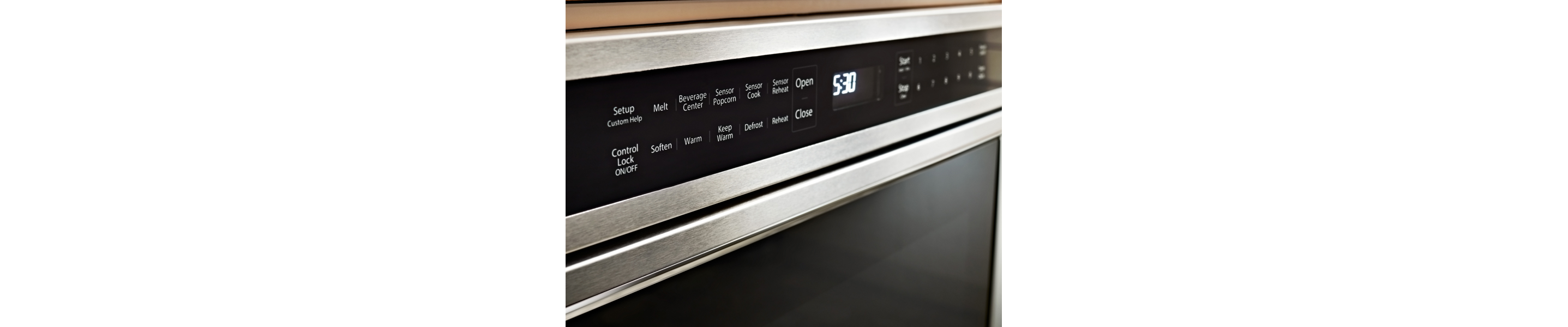 View of microwave settings