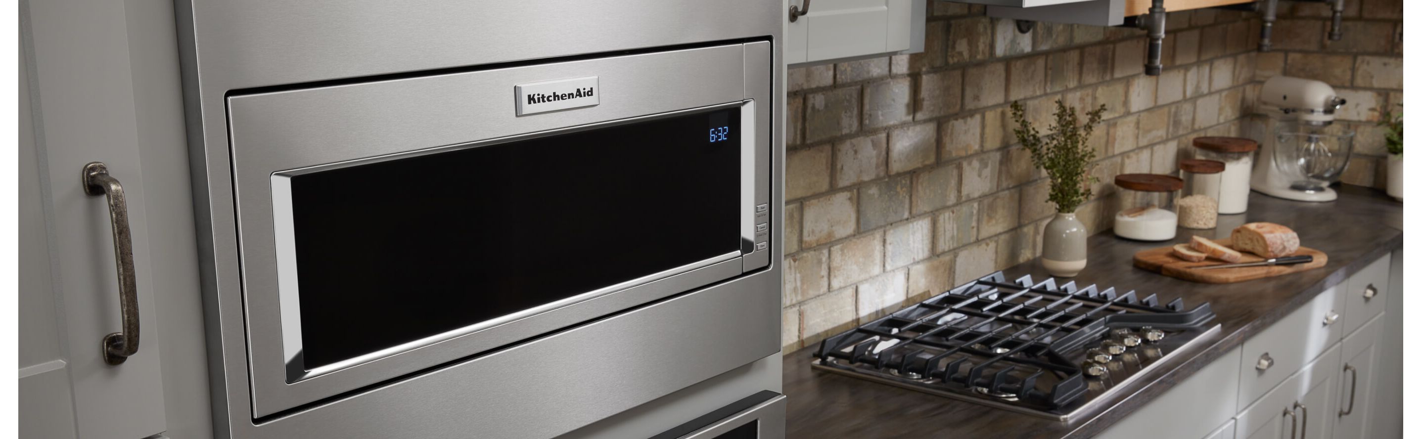 Stainless steel, combination microwave and wall oven from KitchenAid brand