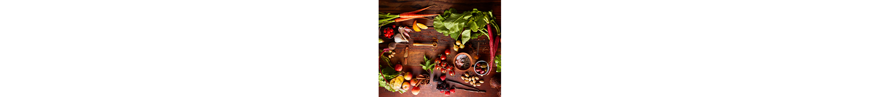 Various ingredients on kitchen table