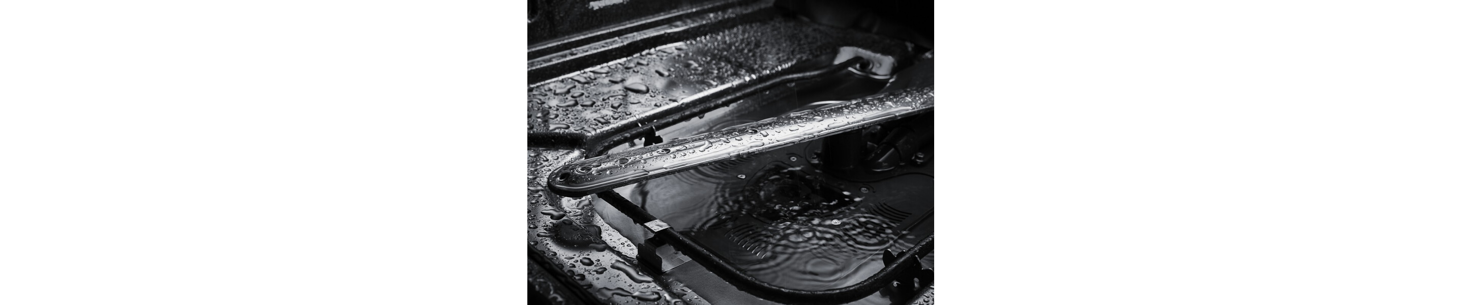 Close-up image of a dishwasher spray arm