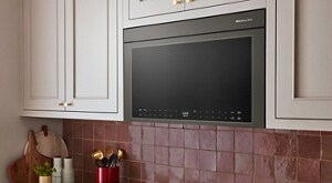 KitchenAid® Over-the-Range MIcrowave in cream cabinetry