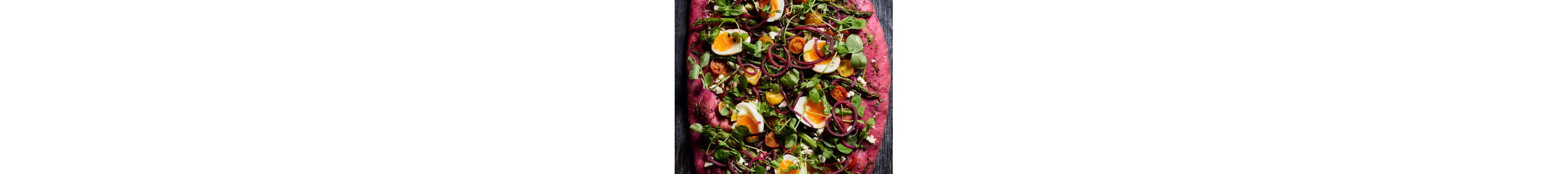 Veggie pizza with beet crust