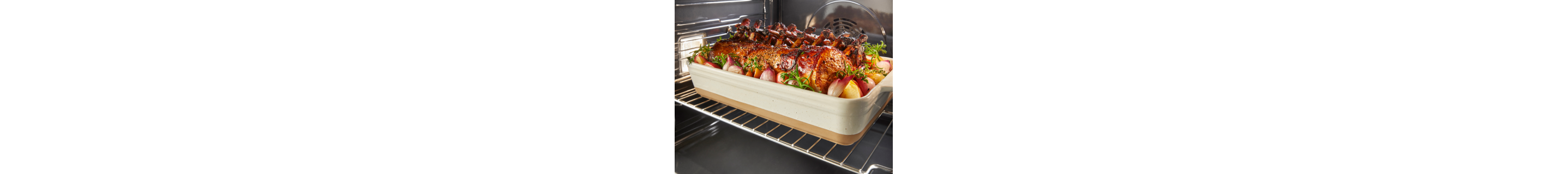 Pork roasting in the oven