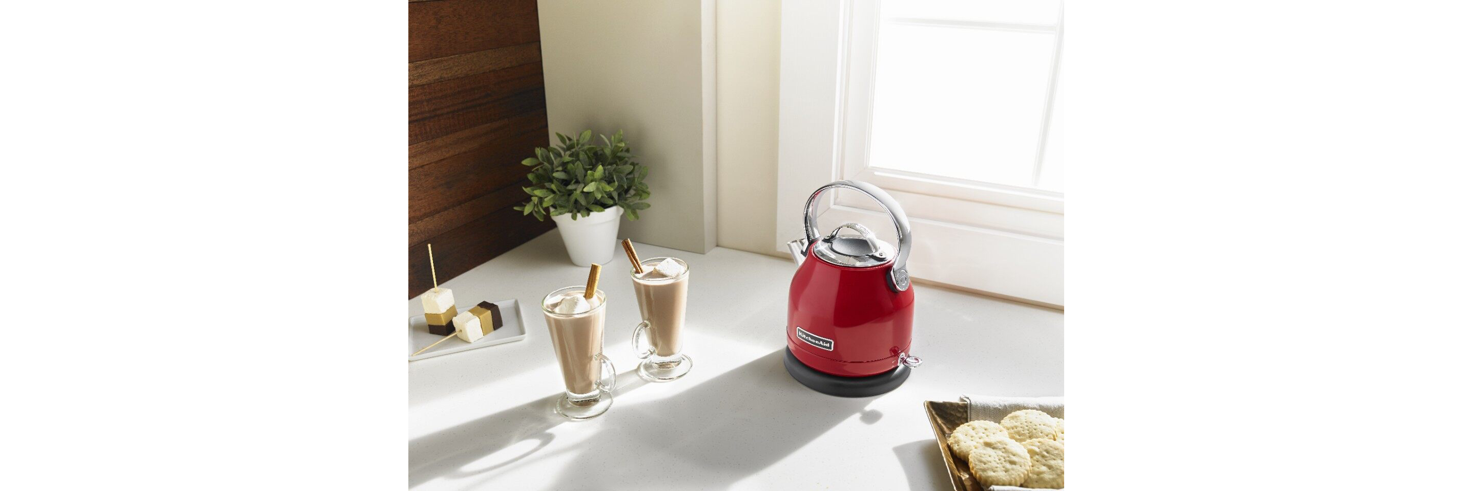 An electric kettle works in any kitchen.