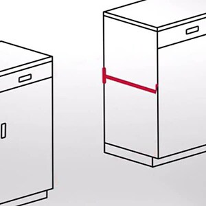 The depth measurement of a cabinet