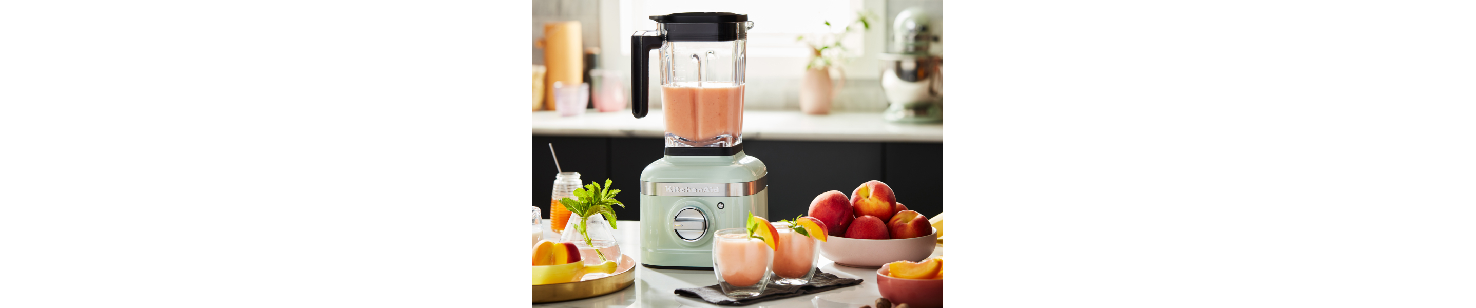 KitchenAid® blender with frozen peach cocktails