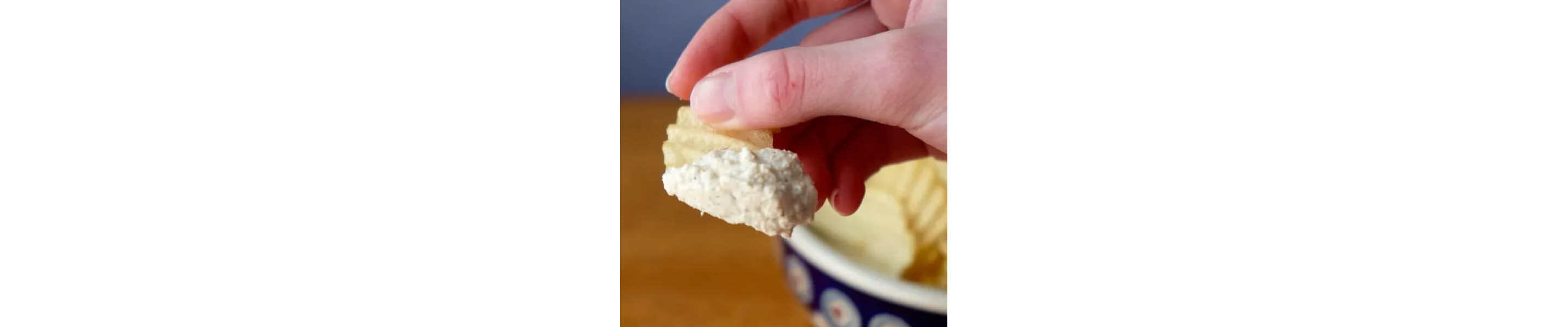 Chip with cottage cheese dip