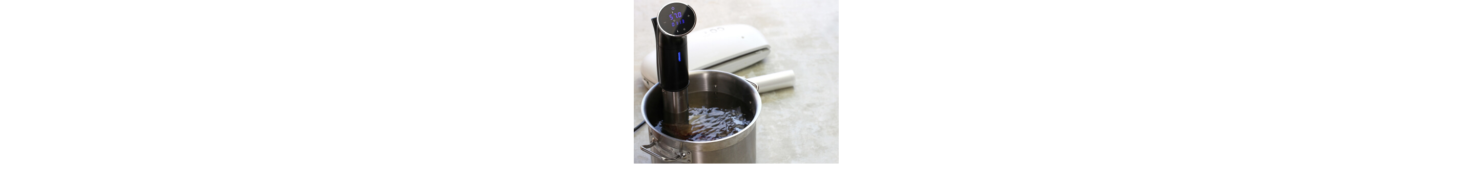 Pot of water with circulator tool in it