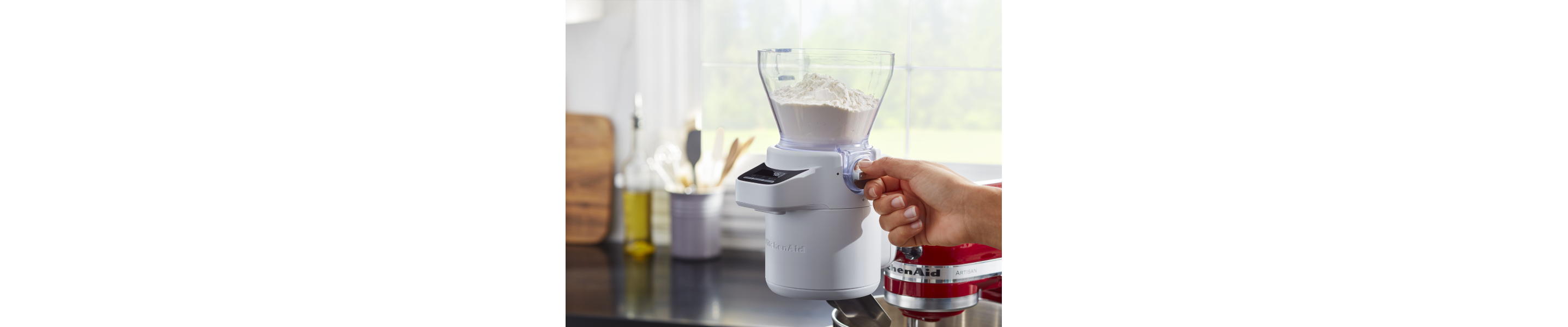 KitchenAid® stand mixer and Sift + Scale Attachment