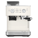 A semi automatic espresso machine.