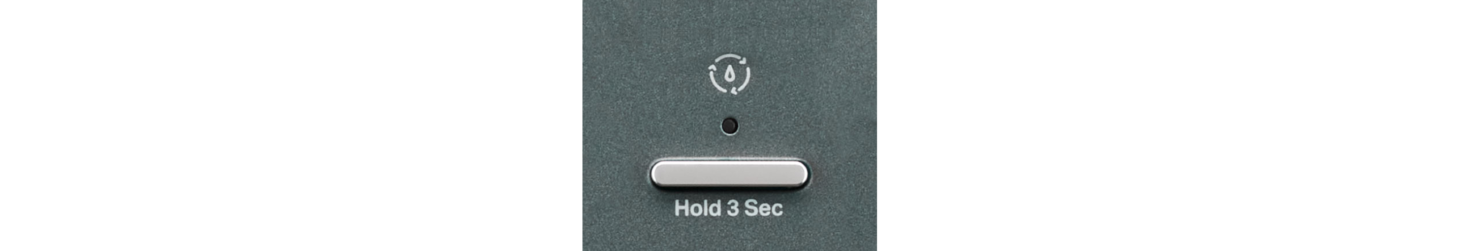An espresso machine cleaning button