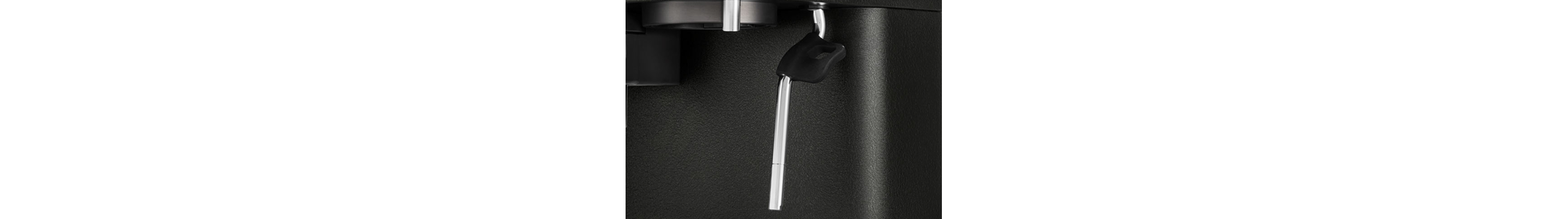 A close-up image of an espresso machine's steam wand