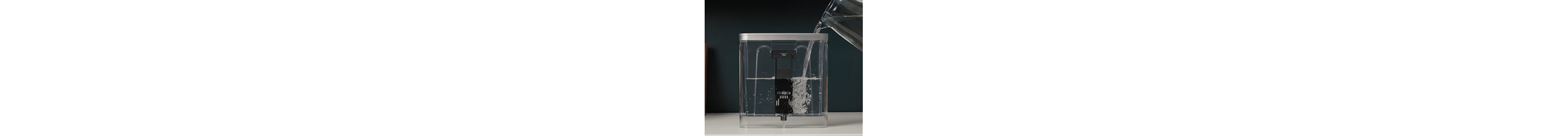 Water poured into an espresso machine.
