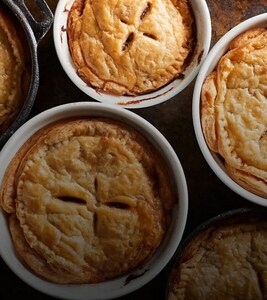 An overhead shot of various pies